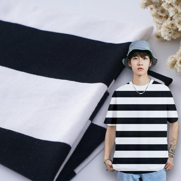 Quality Breathable And Smooth Soft Clear Texture Striped Knit Fabric For Tracksuit for sale