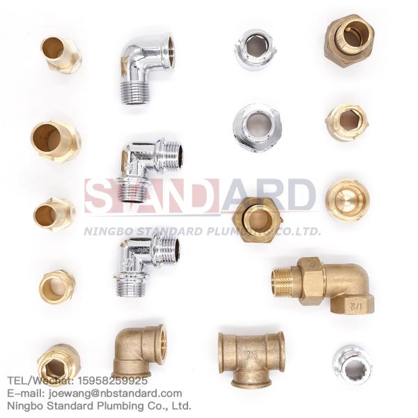 Hot brass thread fittings male extension fittings for pex copper pipe