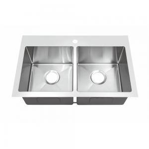 China Rectangular Top Mount Kitchen Sink , High End Stainless Steel Sinks With Faucet on sale