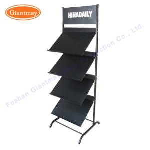 China Metal Wire Retail Shop Floor Stand Magazine Display Racks on sale