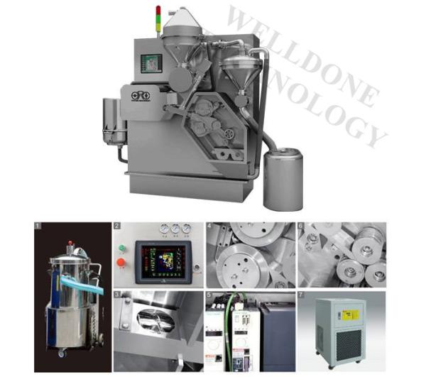 Quality Pharmaceutical Powder Drum Roller Compactor 5 - 80Mesh Touch Screen Control for sale