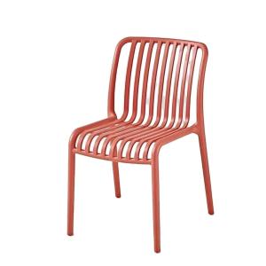China Outside Wrought Iron Dining Chairs Red Stackable Plastic Dining Chairs on sale