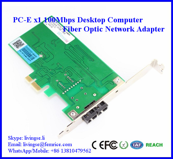155Mbps Desktop PC Fiber Optic Network Adapter, PC-E x1, SC Fiber, FM100FX-SC
