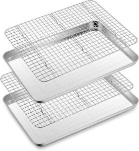 China Mirror Finished Oven Baking Tray Rectangle Stainless Steel Baking Sheet on sale