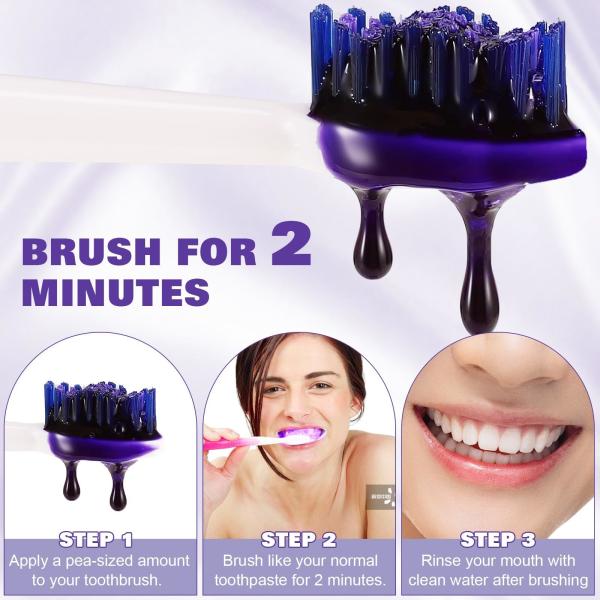 Purple Teeth Whitening Toothpaste Stubborn Stain Removal Colour Corrector 30ml