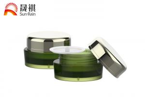 China Green PMMA 15g 30g 50g Double Wall Plastic Jars Round Cosmetic Jar SR-2302 on sale