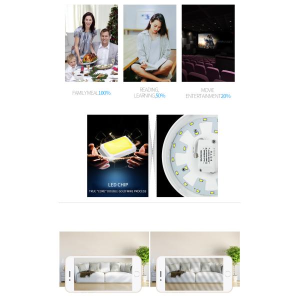 4000lm Round Fluorescent Ceiling Light 50w Remote Control Dimmable Ceiling Light