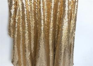 China Soft Sequin Mesh Fabric 4mm Gold Metallic Mesh Fabric 45*150cm For Garment on sale