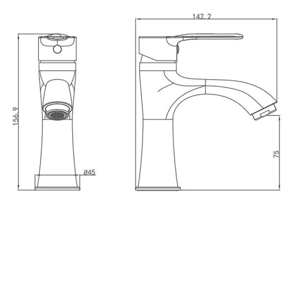 Modern Basin Mixer Bathroom Washbasin Faucet Single Handle Water Mixer Taps ARROW AMP1110