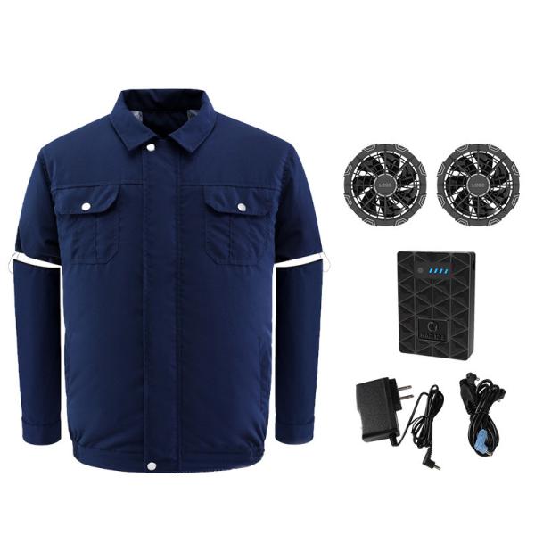 Quality Dark Blue Air Conditioned Shirts Quick Dry Air Conditioning Jacket for sale