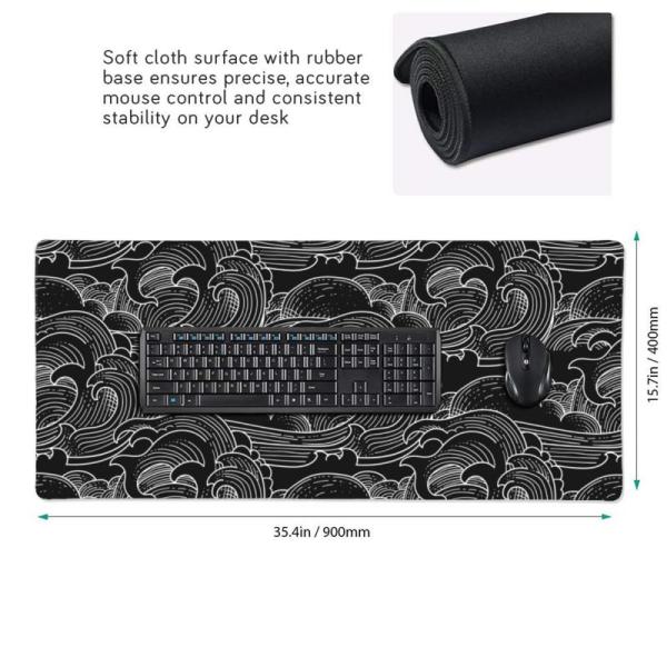 XYDAN Custom Extended Waterproof White Line Non-Slip Rubber Base Computer Gaming Mouse Pad