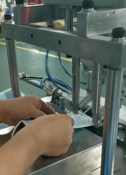 Quality Easy Handling Non Woven Mask Making Machine Two Points Half Automatic Ear Belt Welding for sale