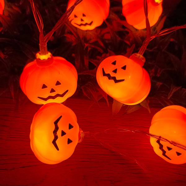 Quality "Halloween Pumpkin String Lights Orange Led Decorative Light With Battery For Holiday Halloween Decoration " for sale