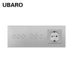 Type 228 6 Gang Touch Switch Socket Combination For Circular Mounting Box EU