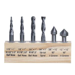 Buy cheap 6Pcs 3D CNC Carving Bit 1/4&quot; Shank Wood Carving And Engraving Drill Bits product
