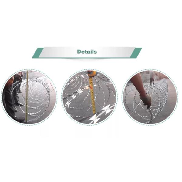 CBT-65 45 Cm Barbed Wire Security Galvanized Coil Wrapped Concertina Tape