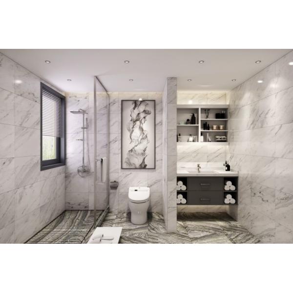 Meridian Gray Stainless Steel Bathroom Vanity with Quartz Countertop