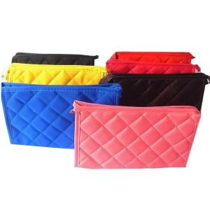 Personalized Small Polyester Zippered Cosmetic Bag , Red / Blue / Yellow / Black