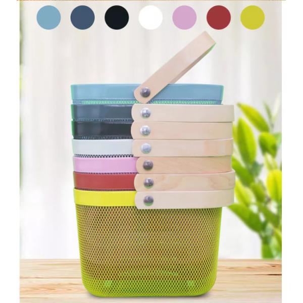 Sustainable Wire Mesh Storage Baskets With Wood Handle