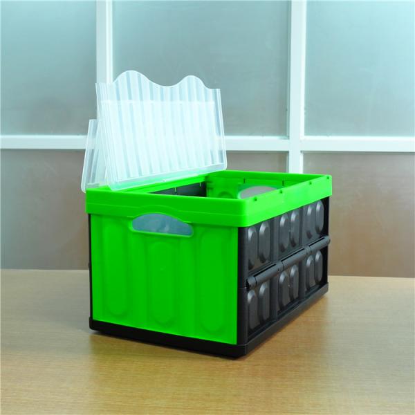 Cheap plastic collapsible home storage container box bluecollapsible crate container door lock