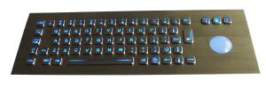 Stainless steel Illuminated USB Keyboard with trackball Compact Format