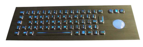 Quality Stainless steel Illuminated USB Keyboard with trackball Compact Format for sale