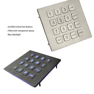 Buy cheap Panel Mount Keypad 16 Button 0.45mm Short Stroke Metal Numeric Keypad product