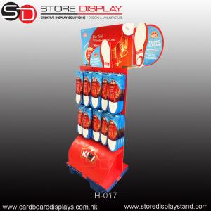 custom corrugated paper POP peg hook floor display rack