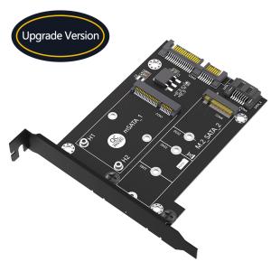 2 In 1 MSATA / M.2 NGFF SSD To Dual SATA3 Converter Adapter Card With Full Height Profile Bracket