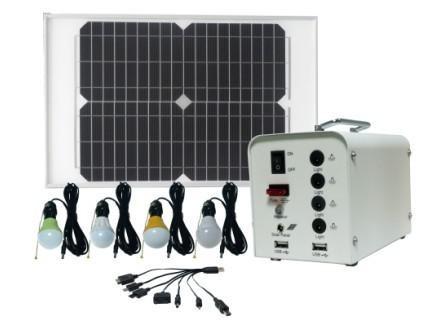 Quality 20W mini  solar power lighting kits, DC12V output and 5V USB charging for solar lighting for sale