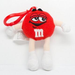 Quality Personalized Plush Toy Keychain Red M&M Character Stuffed Animals for sale