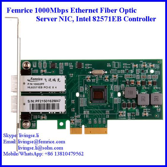 Quality 1000Mbps Dual Port Gigabit Server Ethernet Network Card Femrice 10002PF for sale