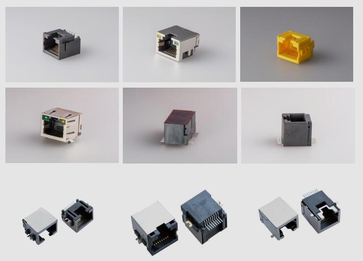 Low Profile RJ45 Female Jack 8P8C Sinking Board , HF Product , Shielded