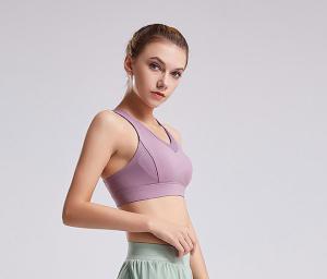 China Soft Fabric X Strap Back Womens Sports Bra Padded Moisture wicking on sale