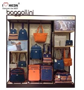 China Capture Consumers Clothing Store Fixtures Handbag Display Shelf Design For Bags on sale