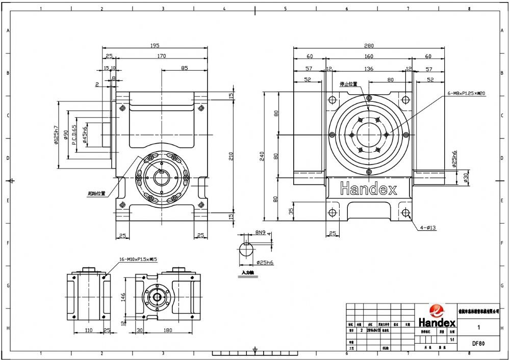 80df Series High Precision Cam Index Rotary Indexing Tables for Automatic Filling Machine