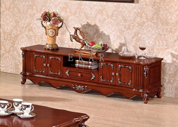 Quality European classical style wooden display cabinet tv stand for sale