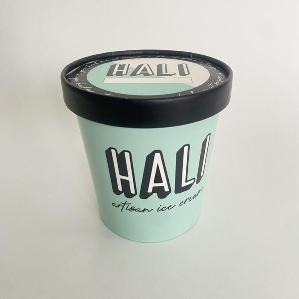 Quality 500ml Eco Friendly Ice Cream Tubs With Lid Single Wall 16 Oz Containers for sale