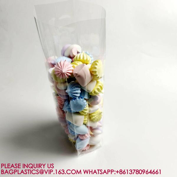 Side Gusset With Bottomo OPP Bag Square Bottom Cellophane Flat Plastic Bag For Bread