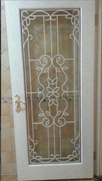 Quality custom colors wrought iron glass for doors for sale