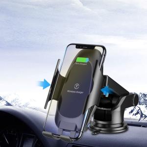 China Auto Clamping 10W Car Cellphone Wireless Charger With Suction Cups on sale