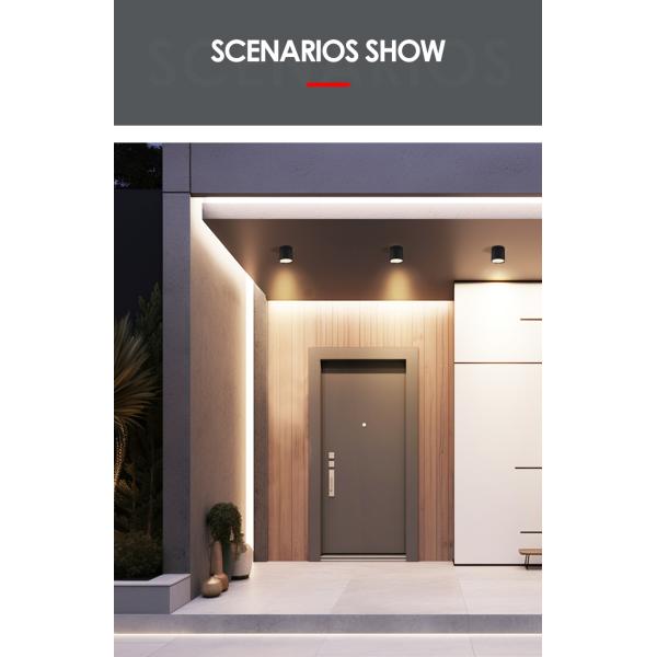 Modern Outdoor Wall Light 8W 3000K Warm White Exterior Lighting For House Front Door