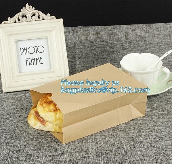 Custom Printing Recycled Brown Kraft Paper Bags,Custom Printed Factory Glassine Paper Bread Small Brown Bag, bagease
