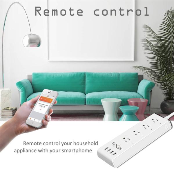 1250W 125V 10A Wireless Smart Power Strip Free App Control US Standard