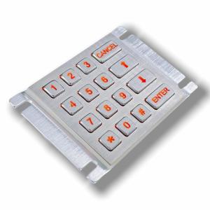 Buy cheap IP65 / IK07 Waterproof Dustproof USB interface Stainless Steel 16 Keys Backlit Keypad Industrial Numeric Keypad Rear Panel Mounted -40℃ product