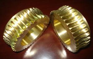 Durable Gold Brass Worm wheel / gear hobbing services and CNC Turning