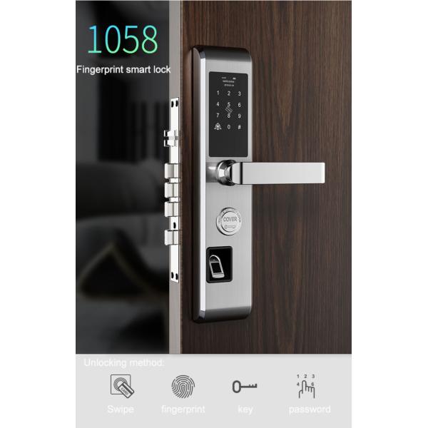 SUS304 Panel Fingerprint Digital Door Lock For Home High Security Level