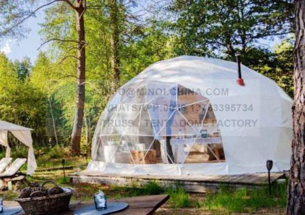 Quality 2 Guests Glamping Dome Resort With Fireplace Gas Heater for sale