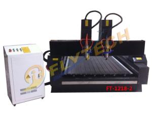China Double Head 1218 stone cnc router machine with pulley on sale