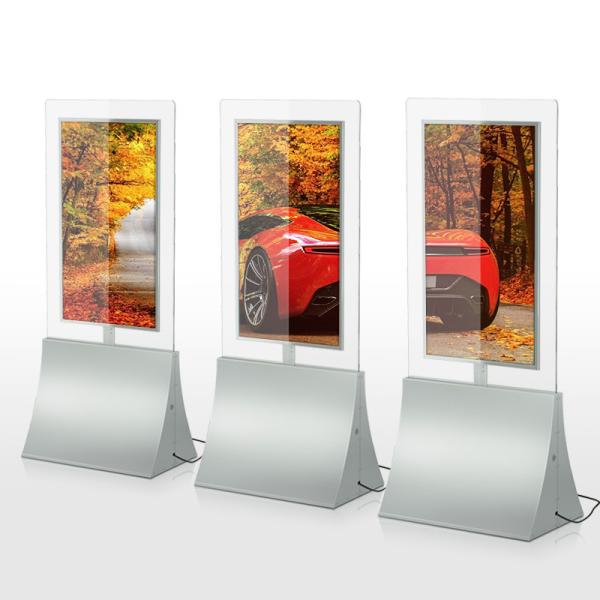 Quality Clear 8mm Glass Frame 55" Digital Display Multi Media Player Dual Screens for sale